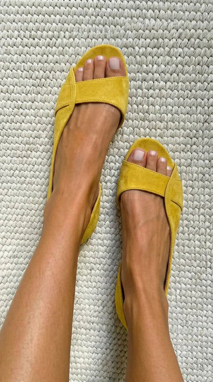 Mara Sandals Flat Slingback With Punta Open And Detail Corazon – Sienna Noosa