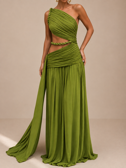 Dalia Maxi Dress Black With Detail Cadena Gold