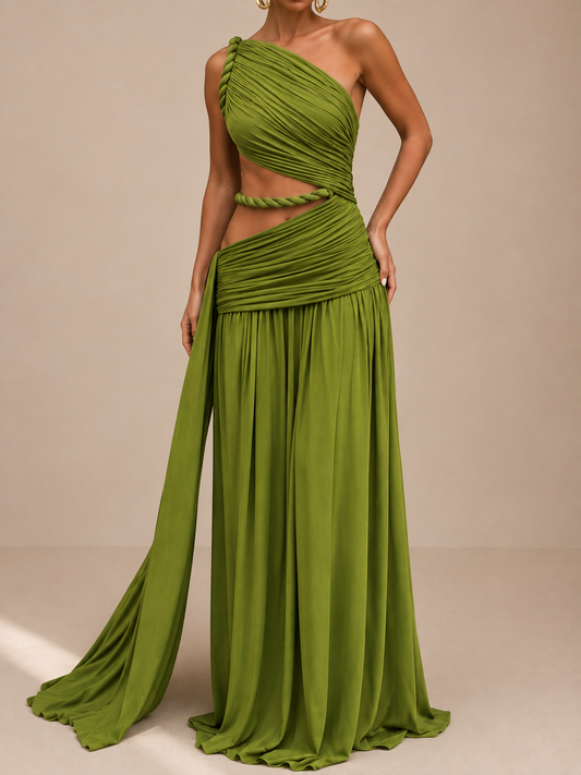 Dalia Maxi Dress Black With Detail Cadena Gold