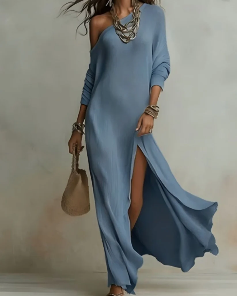Solid Colour Loose Slit Beach Maxi Dress – Sienna Noosa