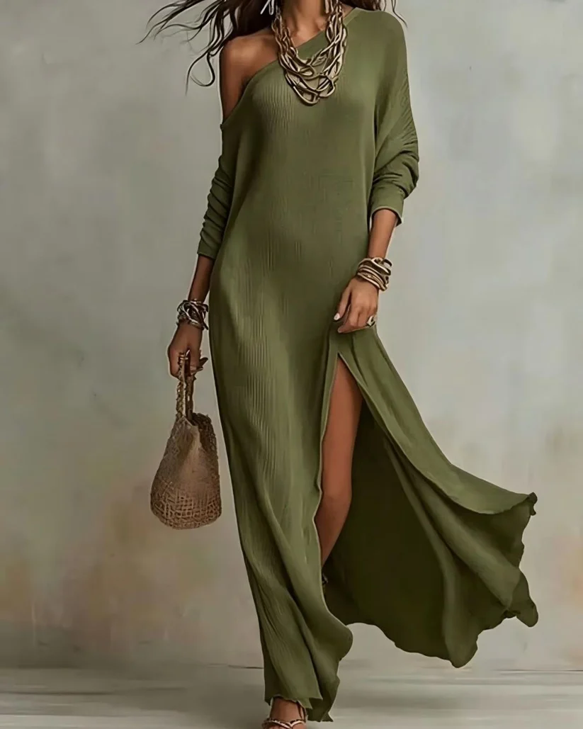 Solid Colour Loose Slit Beach Maxi Dress – Sienna Noosa