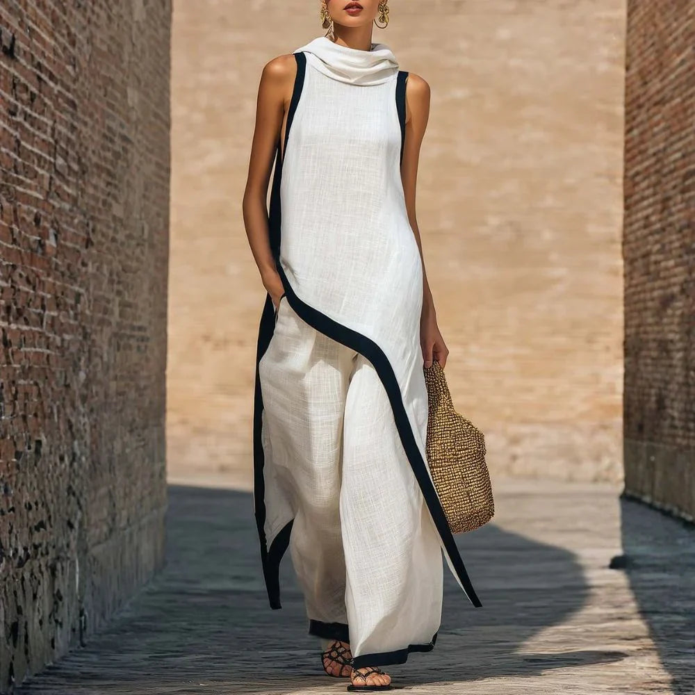 Top White With Shoulders Off-shoulder And Trousers Acampanados Style Balloon – Sienna Noosa