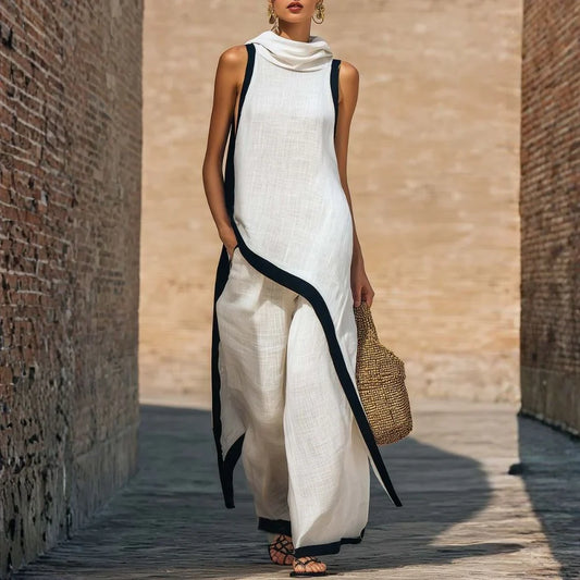 Top White With Shoulders Off-shoulder And Trousers Acampanados Style Balloon – Sienna Noosa