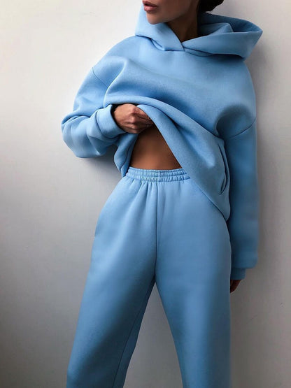 Fashion Casual Hooded Solid Color Two-piece Suit – Sienna Noosa