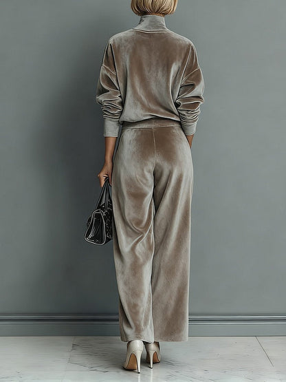 Marta Womens Turtleneck Casual Warm Velvet Suit – Sienna Noosa