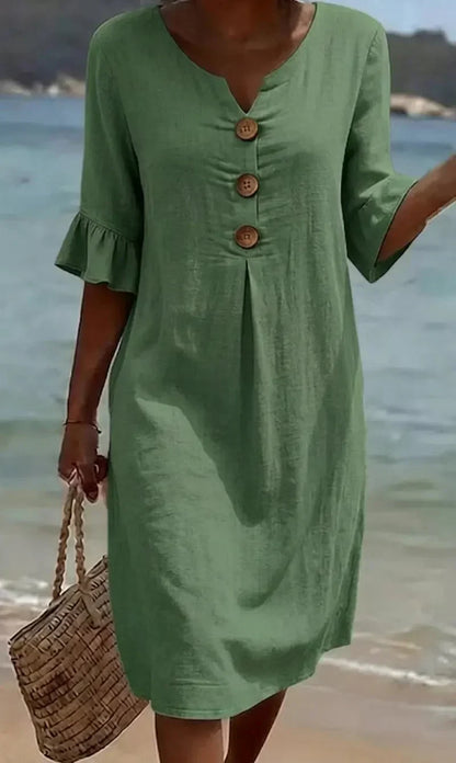 Dress Long Minimalist Green Olive – Sienna Noosa