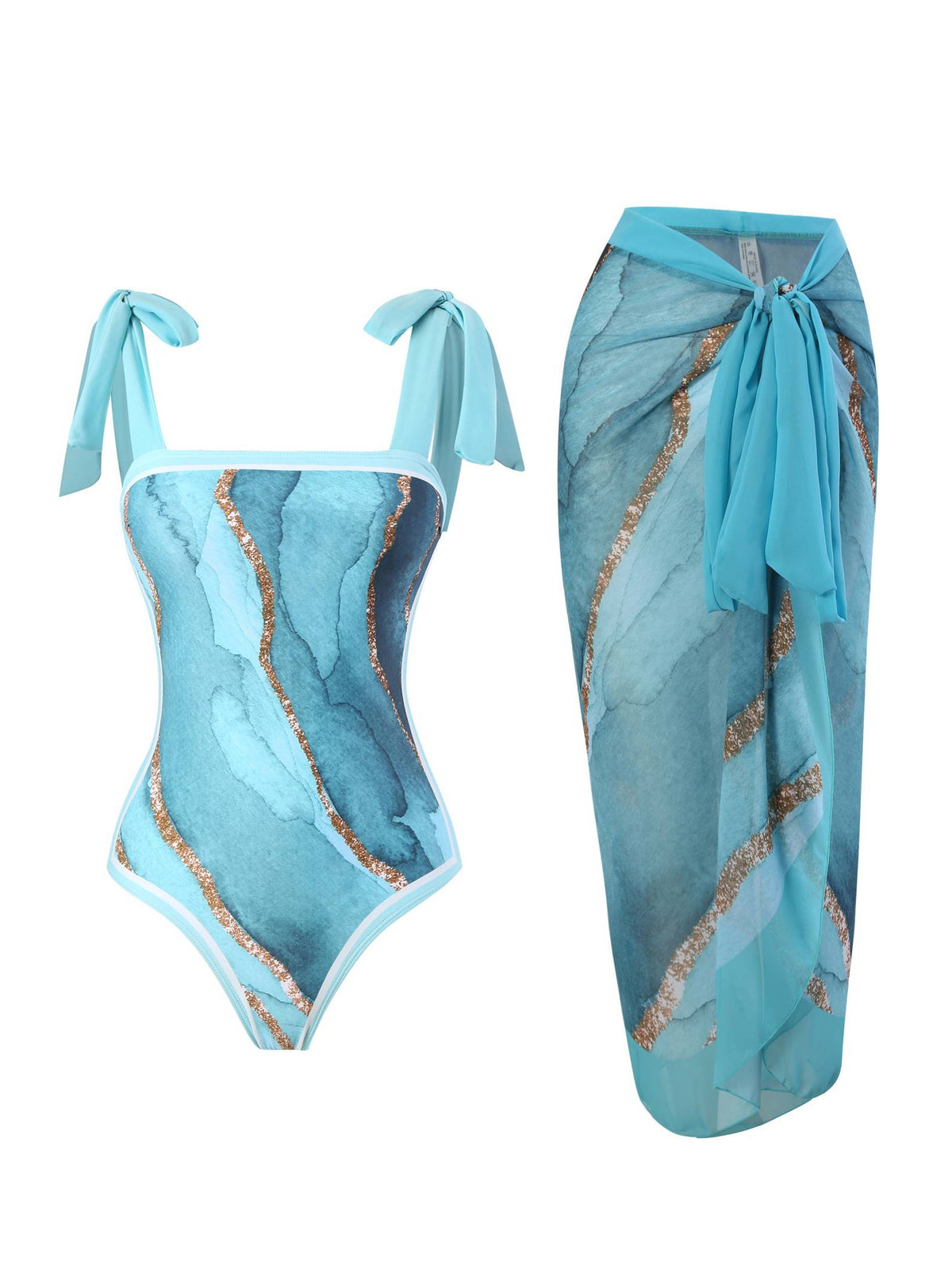 One Piece Swimsuit Chiffon Skirt Two-piece set – Sienna Noosa