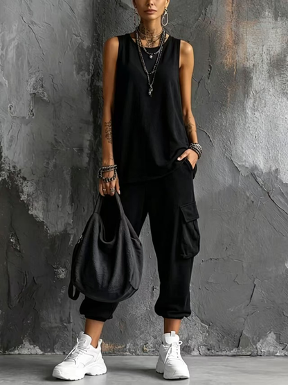 Dark Gray Vest and Jogger Cargo Pants Casual Suit – Sienna Noosa