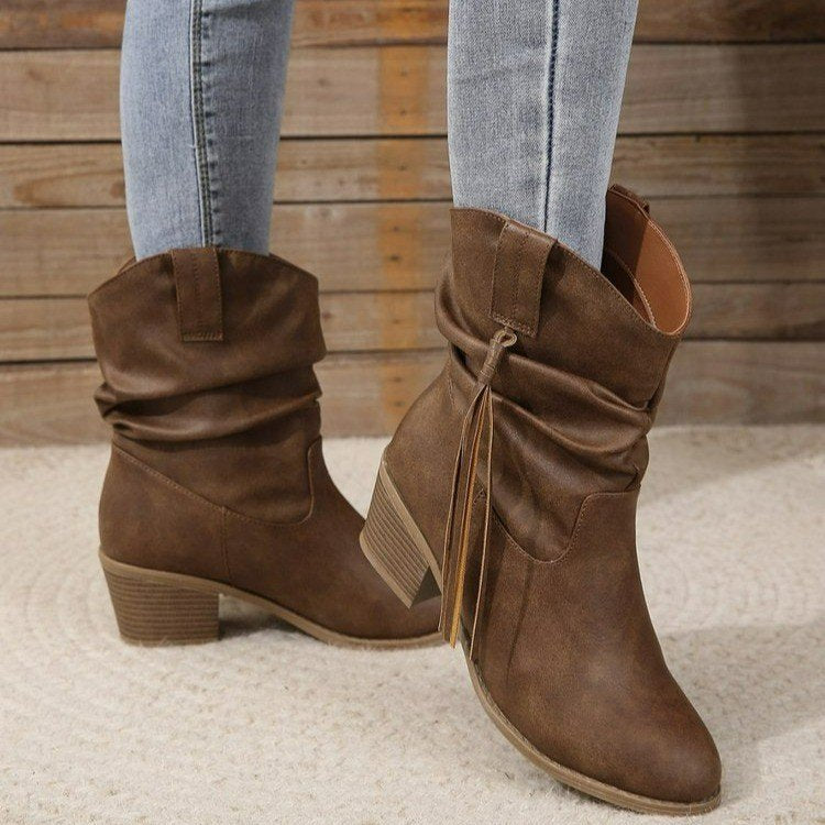 Vintage Western Cowboy Tassel Ankle Boots – Sienna Noosa