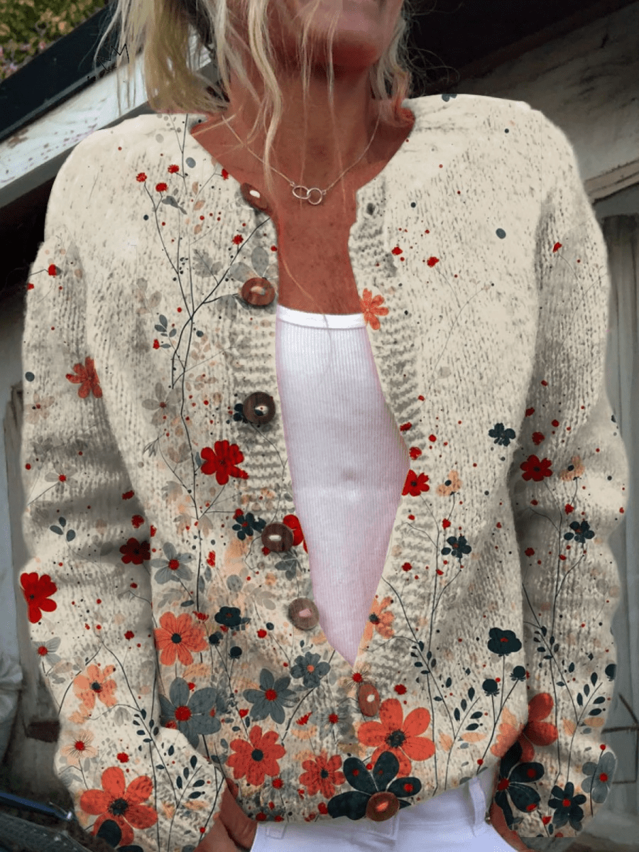 Carmen Cárdigan de Punto Floral Vintage – Sienna Noosa