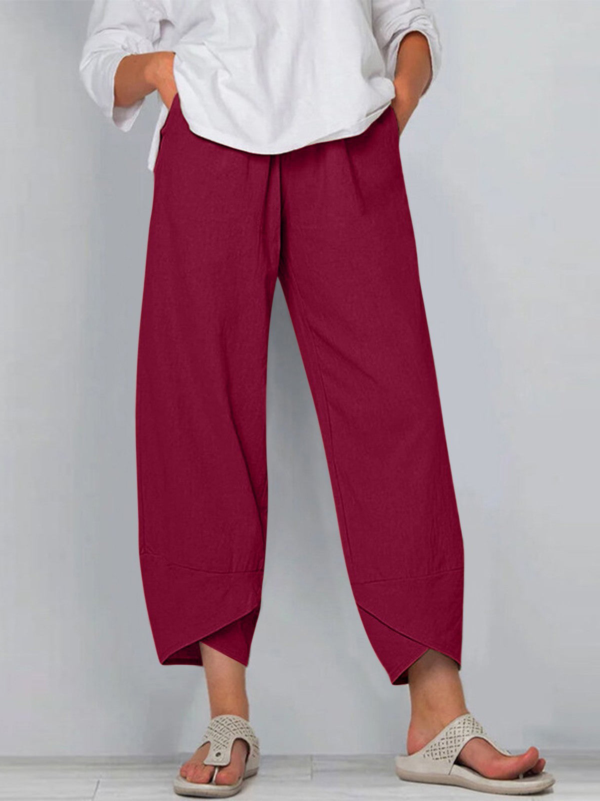 Solid Color Simple Casual Ankle Pants – Sienna Noosa
