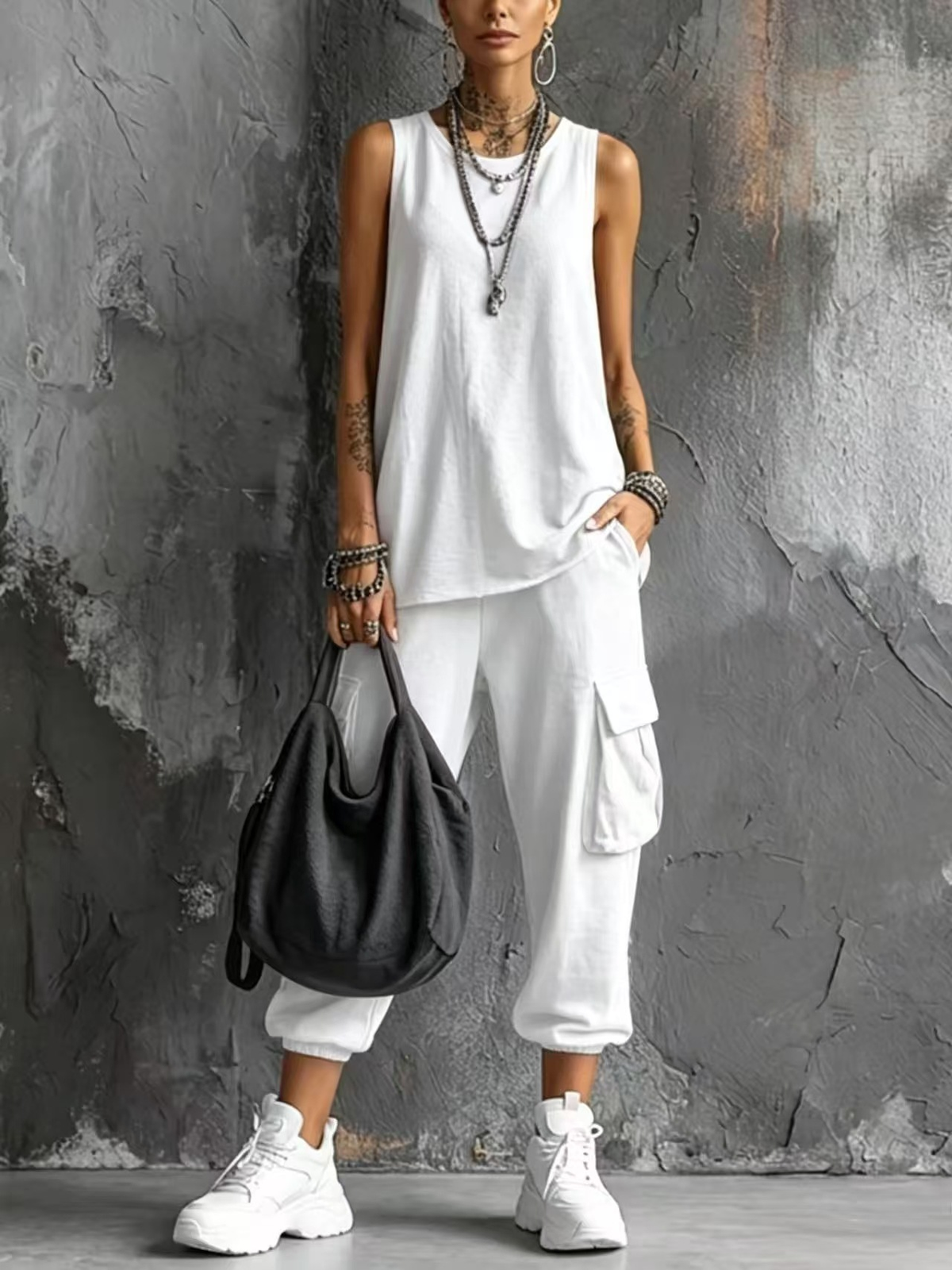 Dark Gray Vest and Jogger Cargo Pants Casual Suit – Sienna Noosa