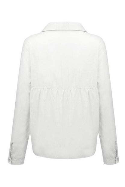 Casual Solid Button Shirt Collar Blouse – Sienna Noosa