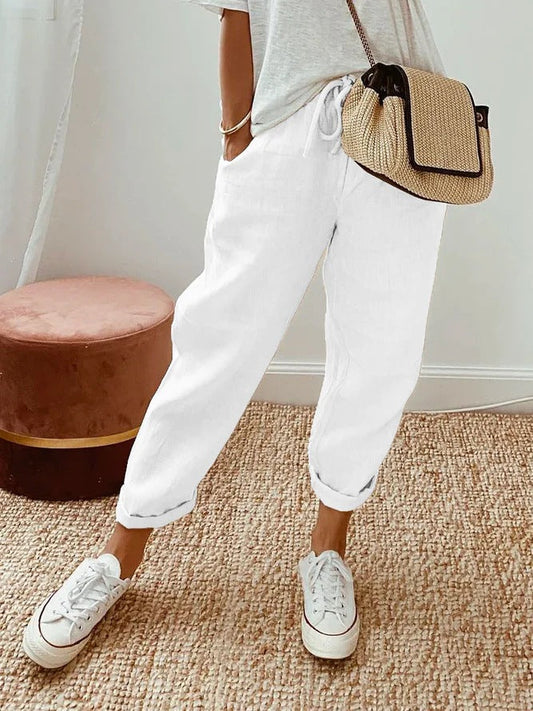 Solid Color Insert Pocket Drawstring Casual Pants – Sienna Noosa