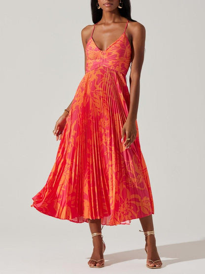 Floral Plissé Midi Dress – Sienna Noosa