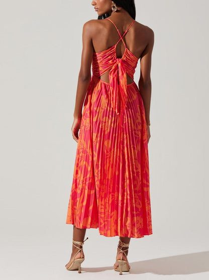 Floral Plissé Midi Dress – Sienna Noosa