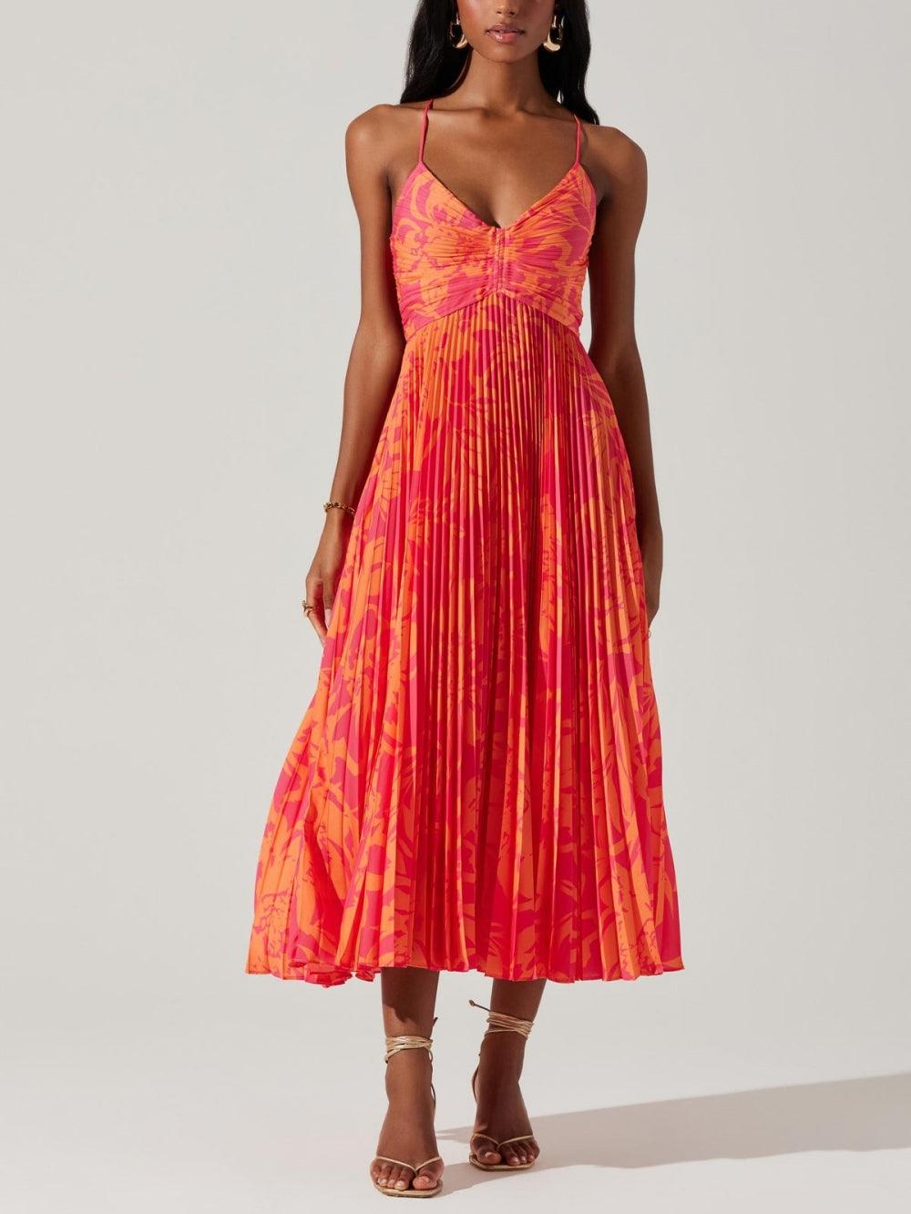 Floral Plissé Midi Dress – Sienna Noosa