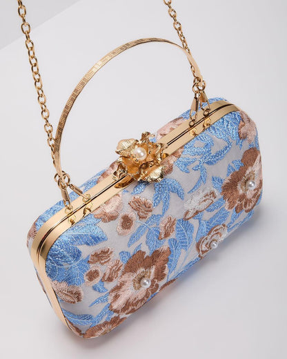 Freesia Embroidered Hard Case Clutch – Sienna Noosa