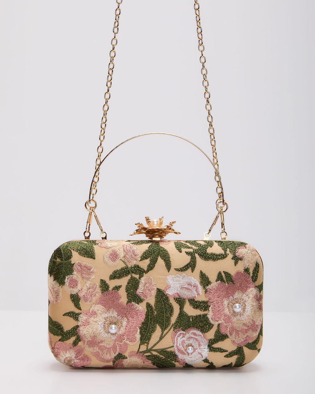 Freesia Embroidered Hard Case Clutch – Sienna Noosa