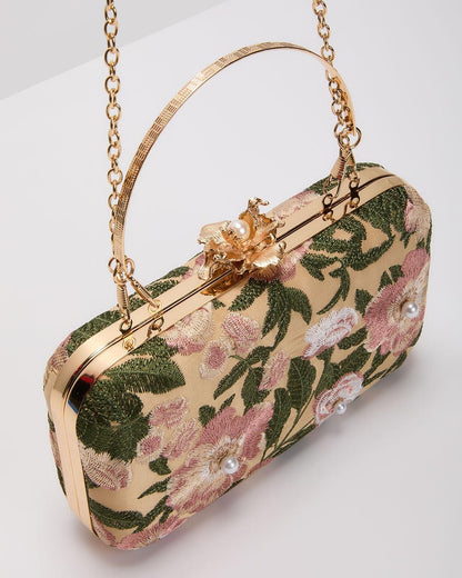 Freesia Embroidered Hard Case Clutch – Sienna Noosa