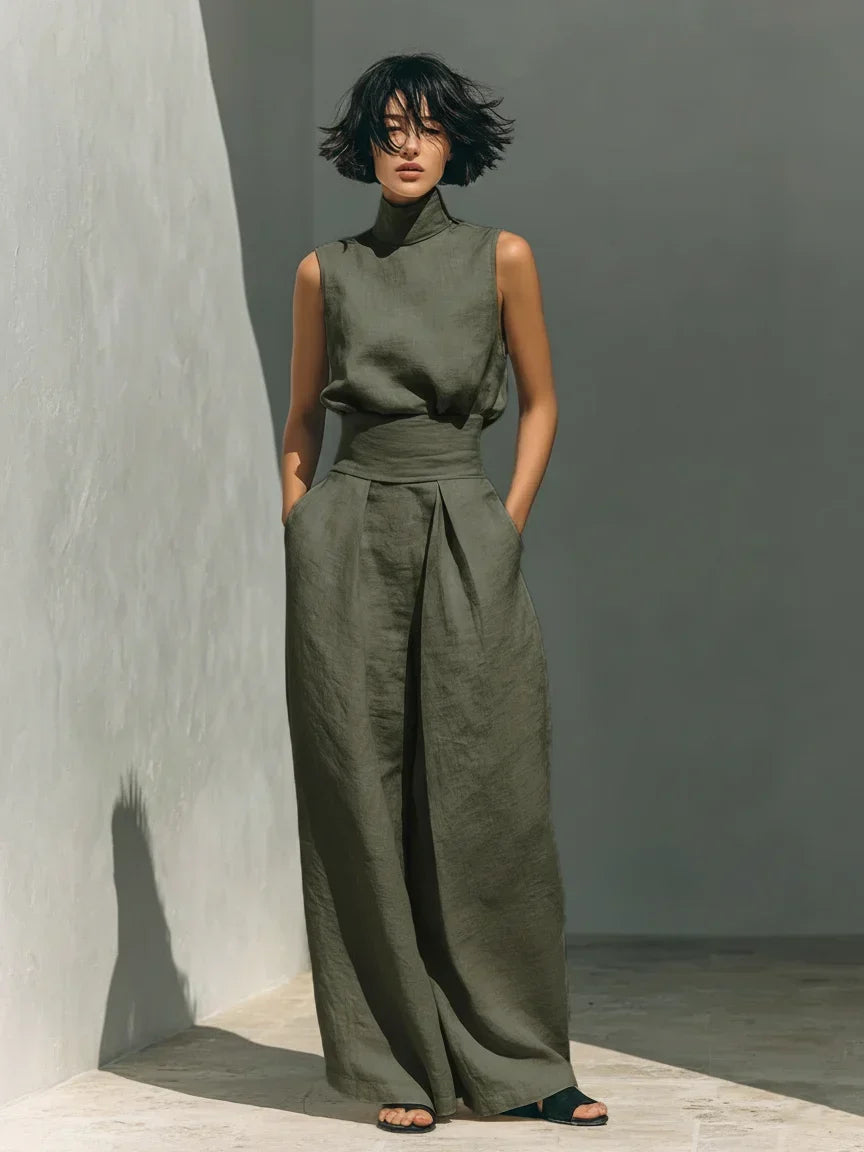 Joana Set Elegant Top With Straps Finos And Trousers Wide – Sienna Noosa