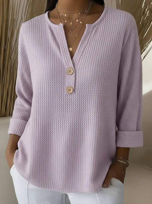 Lucia Camiseta Henley Gofrada With Buttons – Sienna Noosa