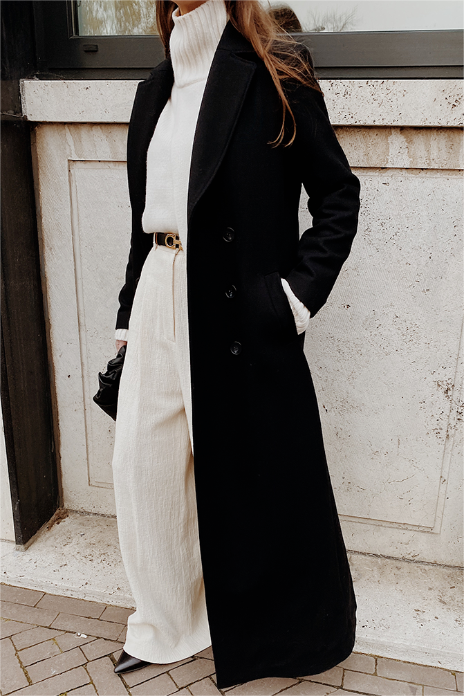 Woolen Solid Long Sleeve Maxi Coat – Sienna Noosa