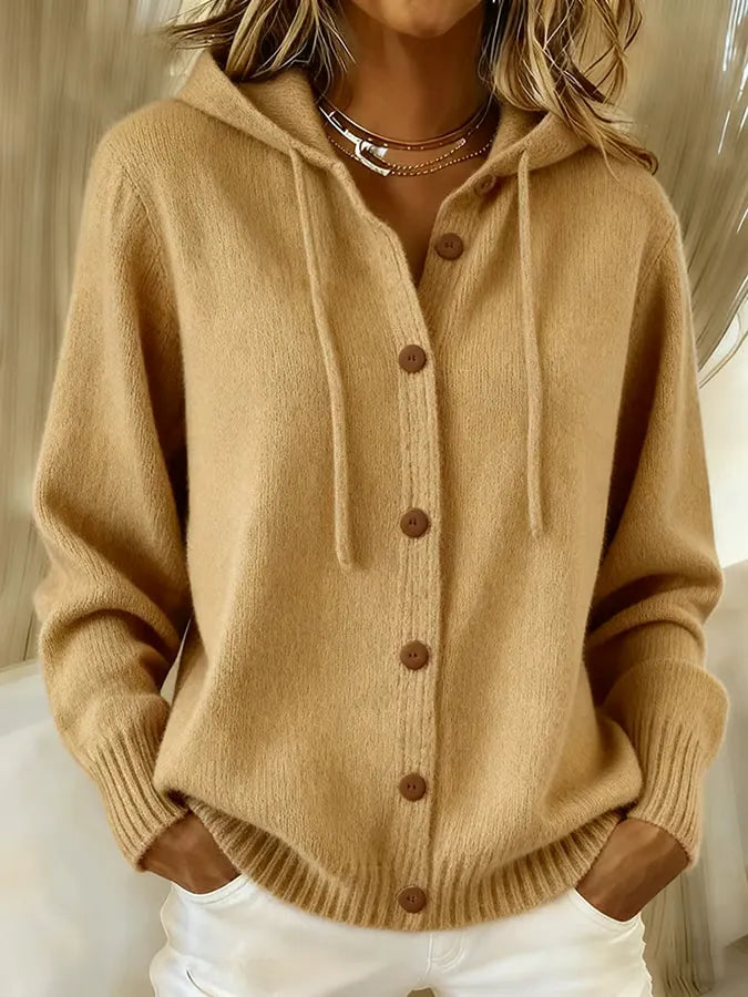 Begoña Begona Jacket Knit With Hood And Buttons – Sienna Noosa