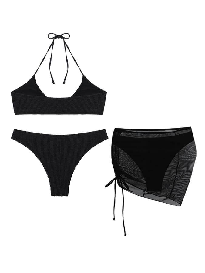 Solid Color Sexy Halterneck Three-Piece Swimsuit Bikini – Sienna Noosa