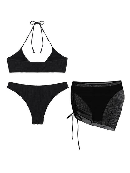 Solid Color Sexy Halterneck Three-Piece Swimsuit Bikini – Sienna Noosa