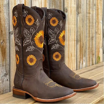 Cowboy Sunflower Embroidered Martin Boots – Sienna Noosa