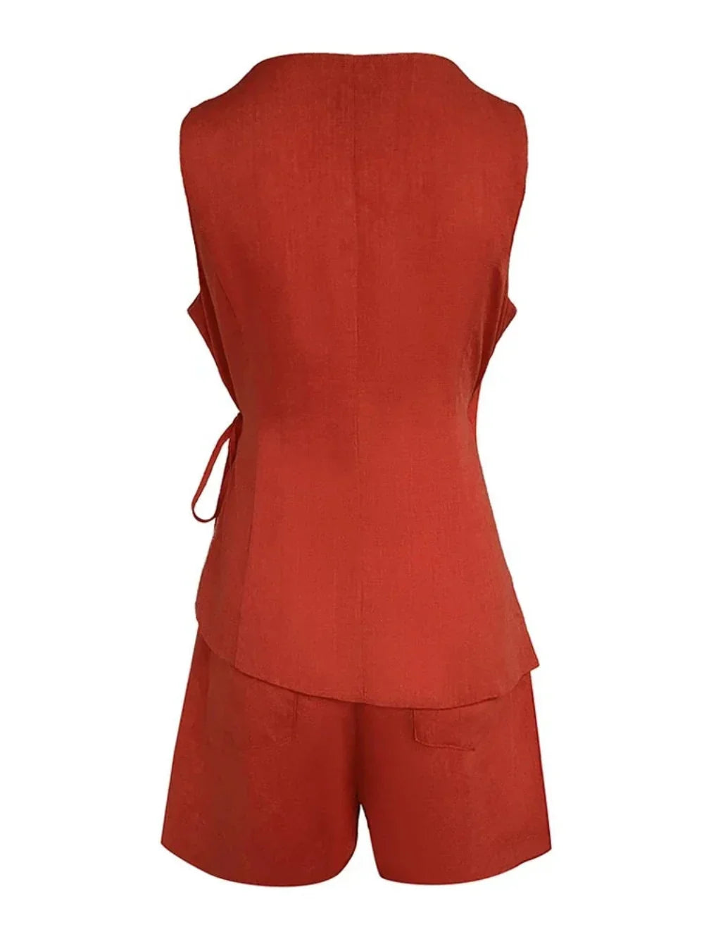 Linen Sleeveless V-neck Top and Loose Shorts Set – Sienna Noosa