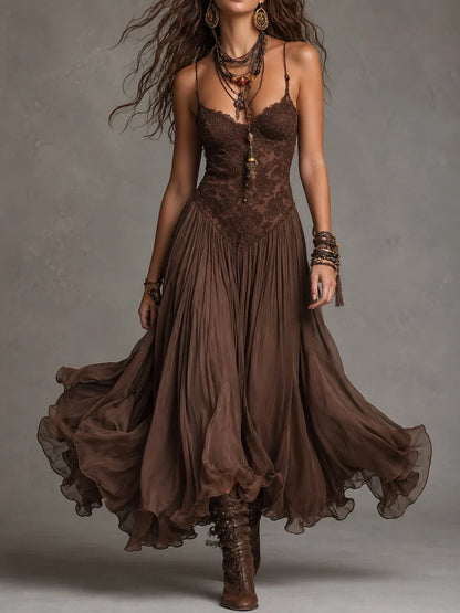 Noelia Maxi Dress Bohemian Lace And Chifon – Sienna Noosa