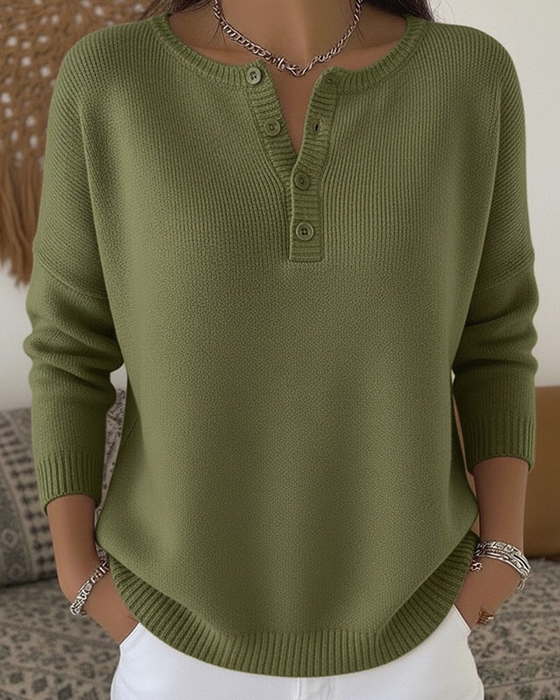 Helena Jumper Knit With Buttons Henley – Sienna Noosa