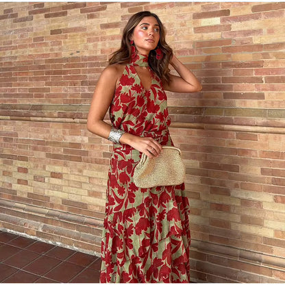 Nerea Amira Maxi Dress Ruffles In Red – Sienna Noosa