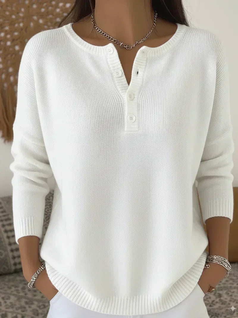 Helena Jumper Knit With Buttons Henley – Sienna Noosa