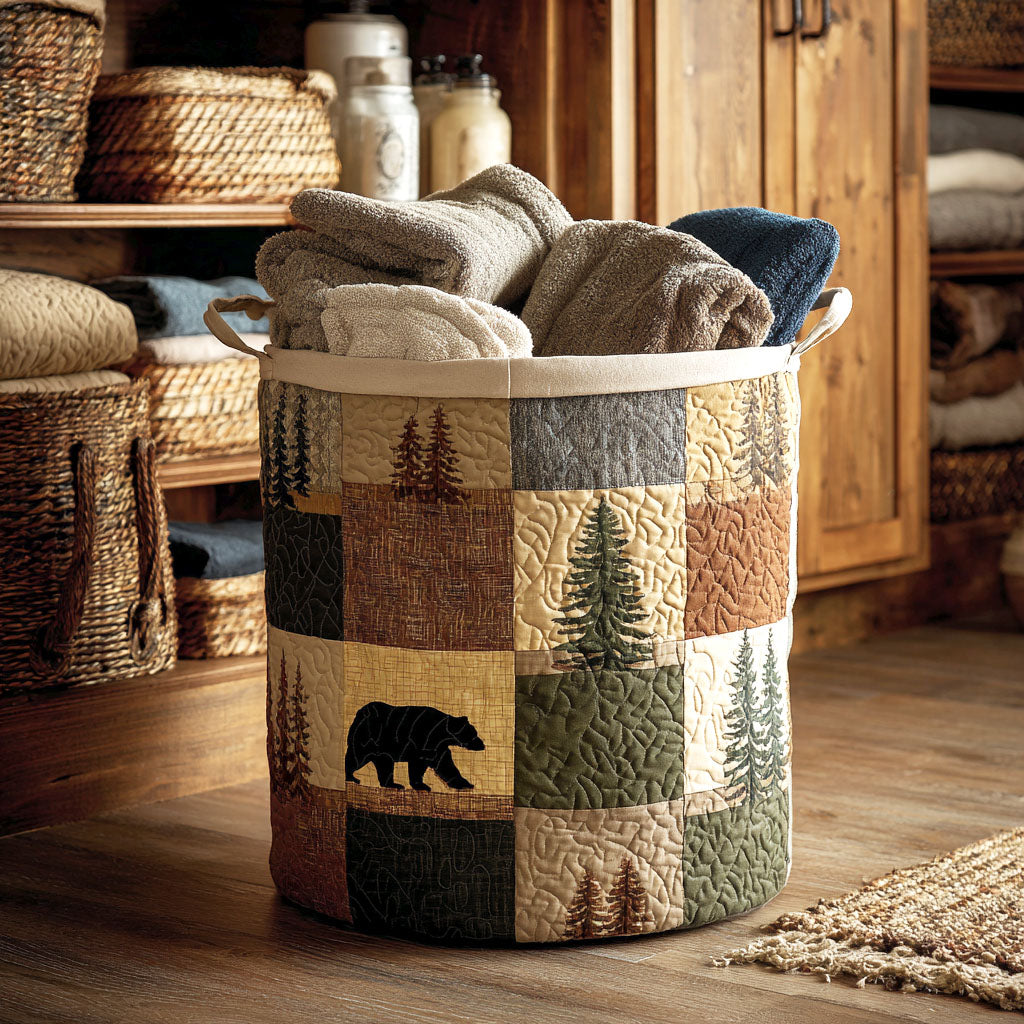 Silvana Quilted Laundry Basket Forest – Sienna Noosa