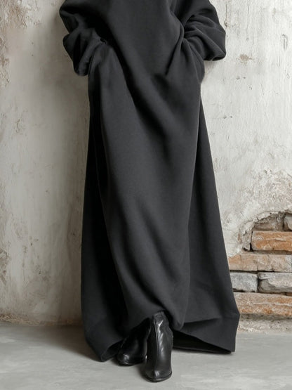Black Off-shoulder Sweatshirt Maxi Dress – Sienna Noosa