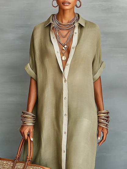 Dress Long Black Relaxed With Buttons – Sienna Noosa