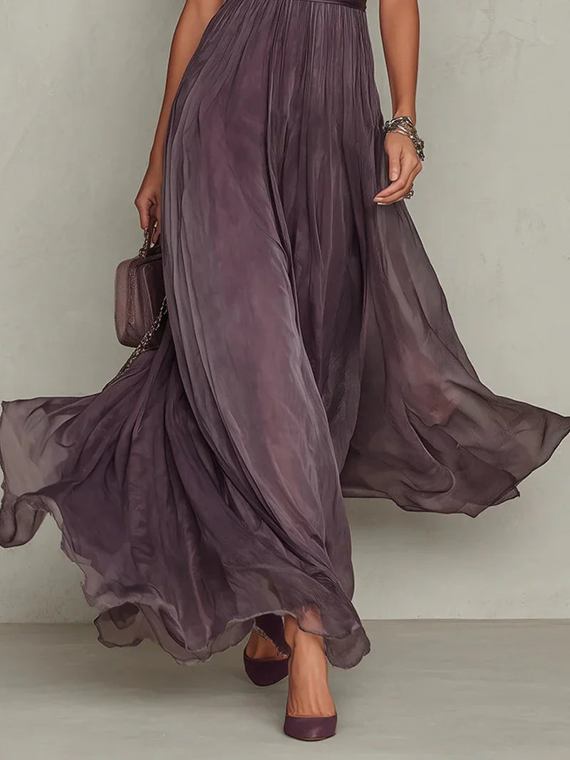 Fabiola Maxi Dress With Print Floral Vintage Pink And Sleeves Puff Accessories Not Included – Sienna Noosa