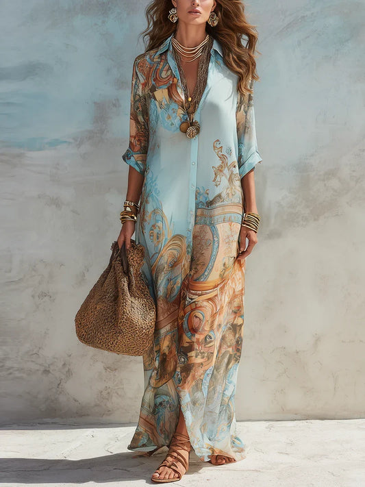 Lourdes Maxi Dress Pleated Chiffon Print Black A Solo Shoulder – Sienna Noosa