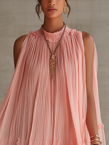 Magdalena Abito Mini in Chiffon With Pannelli in Pizzo Bianco – Sienna Noosa