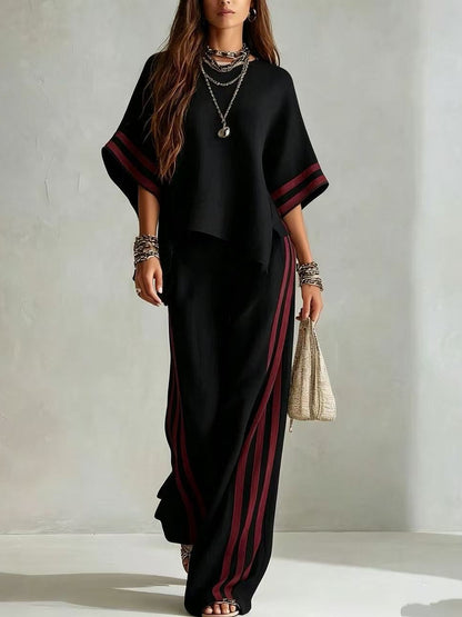 Bárbara Casual Striped Colour Block Wide Leg Pants Two-Piece Set – Sienna Noosa