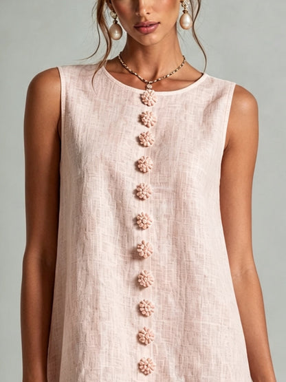 Pink Sleeveless Floral Button Front Mini Dress – Sienna Noosa