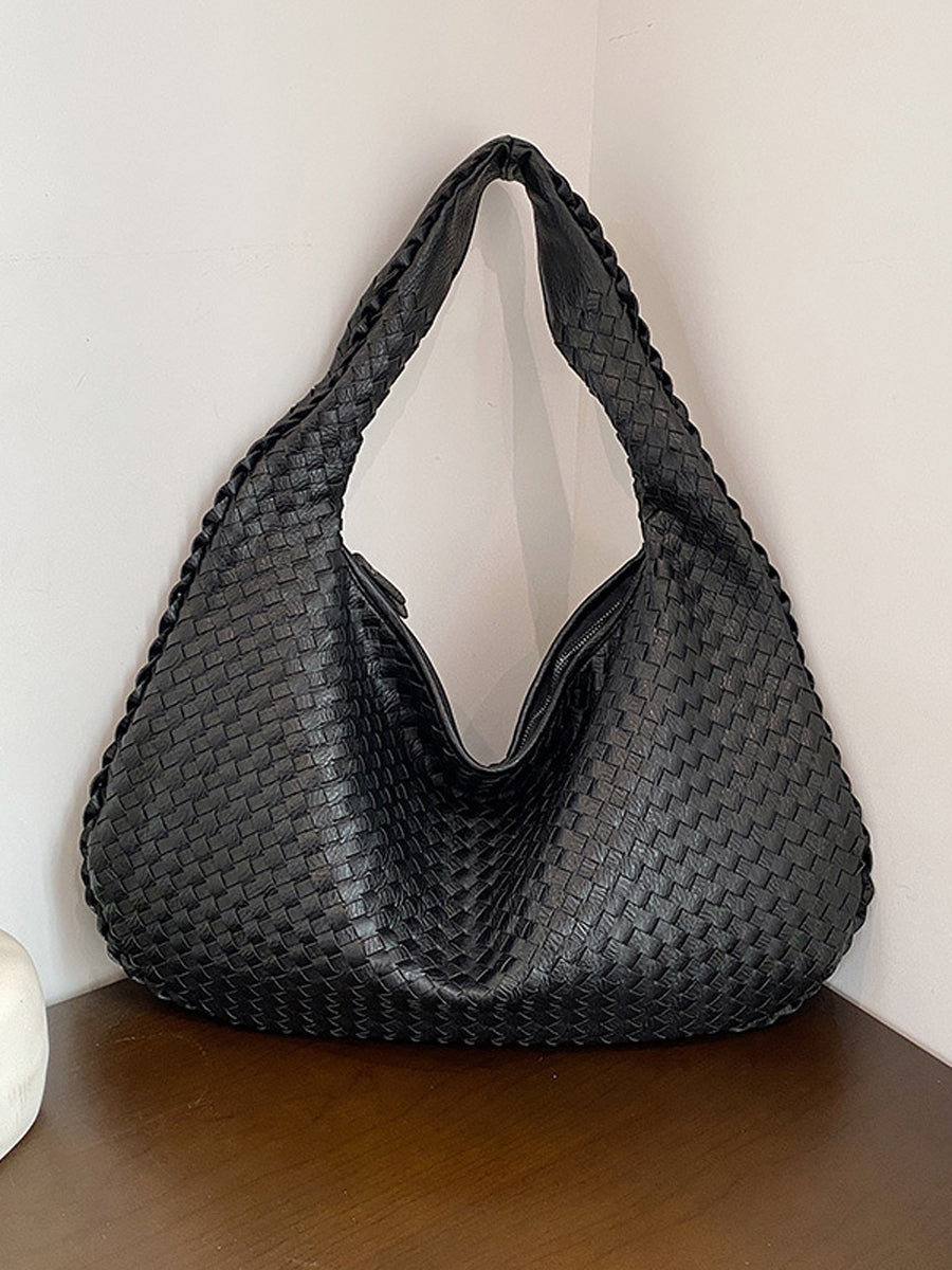 Fashionable Leather Woven Bag – Sienna Noosa