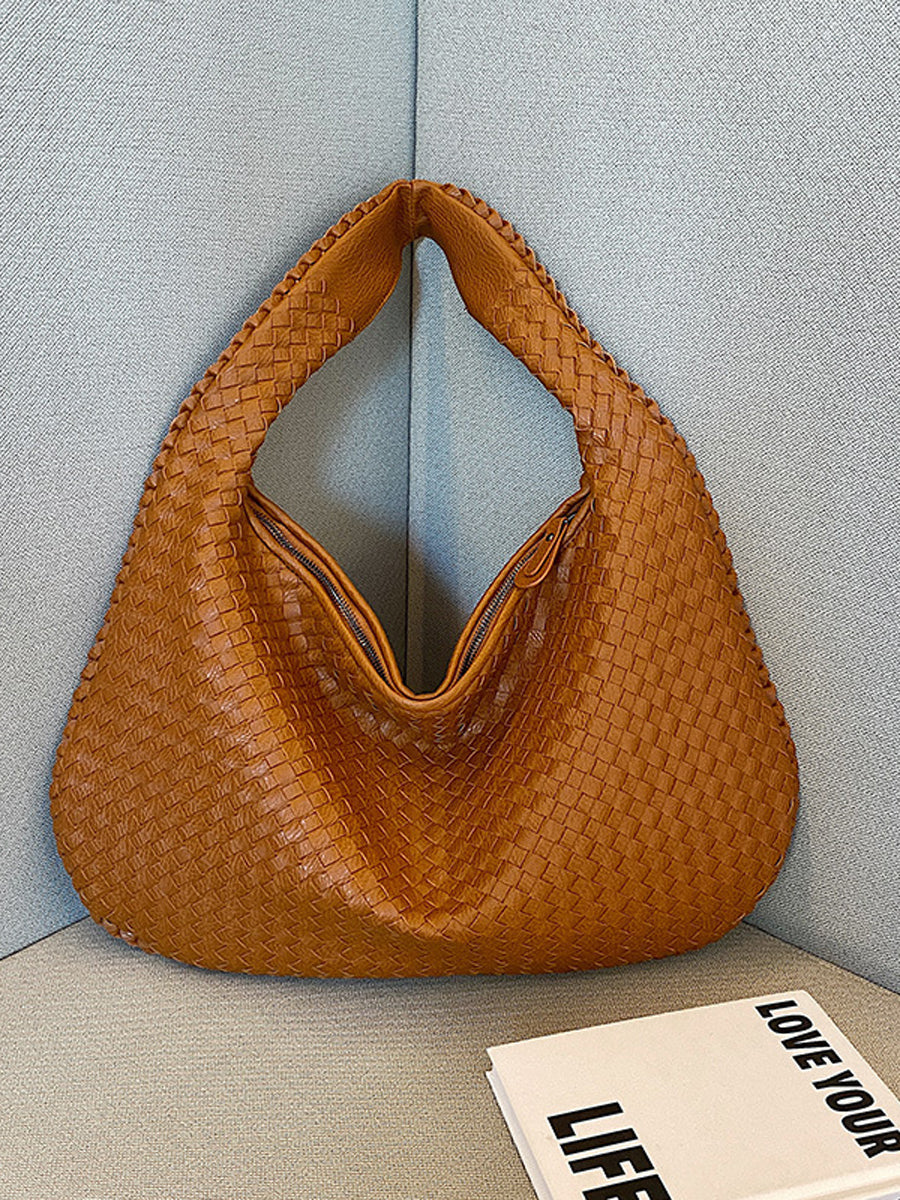 Fashionable Leather Woven Bag – Sienna Noosa