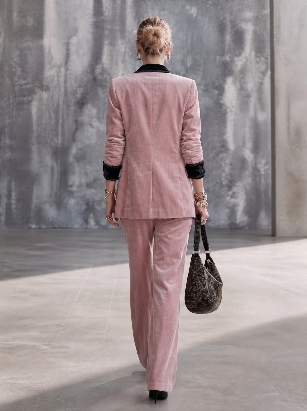 Helena Pink Casual Corduroy Three Piece Layered Set with Elegant Wide Leg Trousers – Sienna Noosa