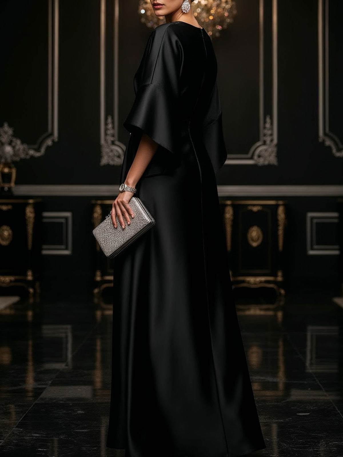 Black Luxe Satin Maxi Dress – Sienna Noosa