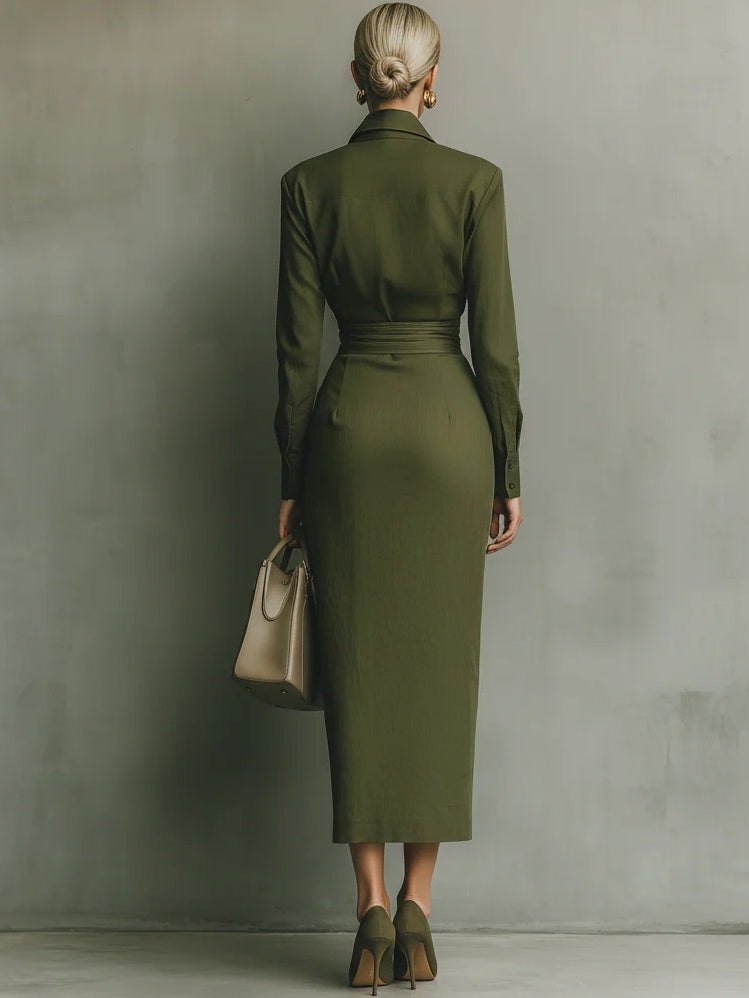 Army Green Cotton Blended Maxi Dress – Sienna Noosa