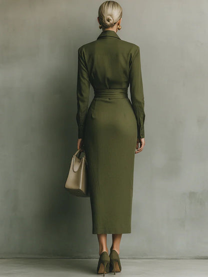 Army Green Cotton Blended Maxi Dress – Sienna Noosa